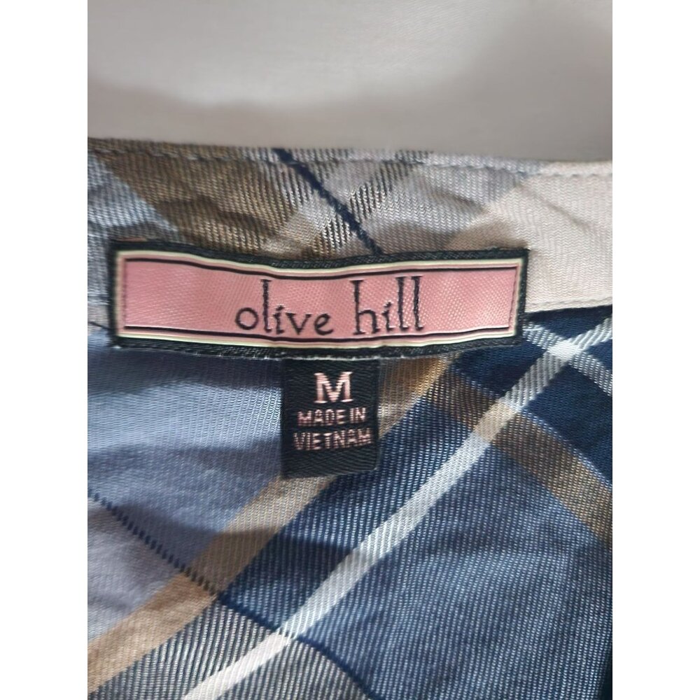 Olive Hill‎ Women's Multicolor Plaid Long Sleeve Button Front Shirt Size Medium - Picture 7 of 12